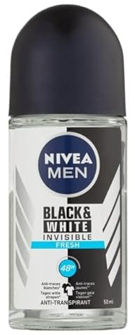 6er Pack - NIVEA Men Invisible Black & White Fresh Deo Roll-on - 50 ml
