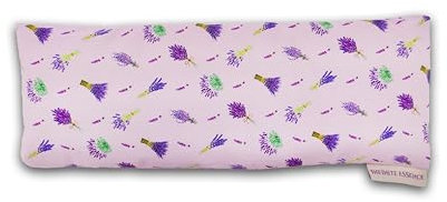 LAMARE Sac thermique de graines de lin et de lavande 24 x 8 cm Yeux - Housse lavable 100% coton - Coussin de relaxation des yeux