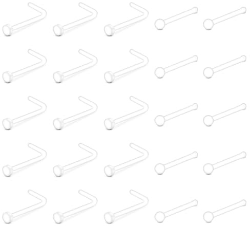 VFUN Clear Nasenstecker 20g Nasenpiercing Für Schule Kunststoff Nasenstecker Clear Nasenstecker Leder Piercing Für Schularbeit Acryl Nasenstecker Retainer