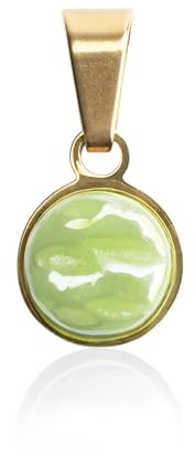 ALEXASCHA Gold Kettenanhänger mit Stein • Charm zum Wechseln • passend für eine Vielzahl von Ketten • Edelstahl & recyceltes Glas • MIX AND MATCH