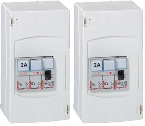 Legrand - Tableau de commande automatique de chauffe-eau - 2 disjoncteurs + 1 contacteur (Lot de 2)