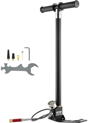 VEVOR PCP-handpump, 4-steg, 30 MPa 4500 PSI högtryckspartp luftgevär, påfyllningspump med oljefuktfiltermanometer, rostfritt stål för luftgevär, dykflaskor, paintball-fyllningsdäck