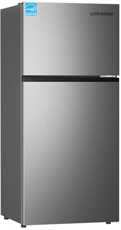 Upstreman 17.6 Cu.Ft Top Freezer Refrigerator Large Capacity Refrigerator, Frost Free, ENERGY STAR, Adjustable Thermostat, Fingerprint Resistant Stainless Steel, Reversible Door