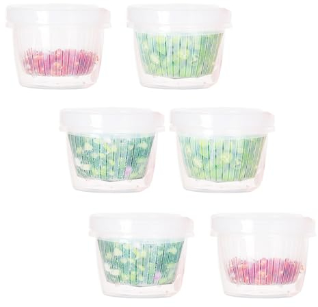 6 Recipientes de Plástico para Pepinillos con Colador, Soporte Transparente para Pepinillos, Tarro de Pepinillos con Colador, Colador de Pepinillos Desmontable con Tapa para Aceituna Jalapeño
