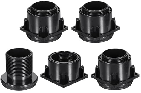 QUARKZMAN 4 Set Piedini Livellanti 60x60mm Livellatori a Scivolamento Nero | Inserto per Tubo Quadrato, per Gambe per Mobili, Regolabili, Plastica, a Vite