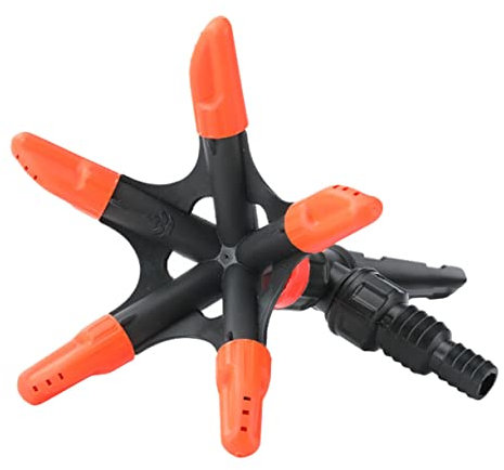 POPETPOP 4 Pièces arroseur de pelouse système d'arrosage arroseurs rotatifs automatiques Sprinkler arrosage arroseurs pour Jardin arroseur pour pelouse Arroseur Rotatif à 360 degrés Orange