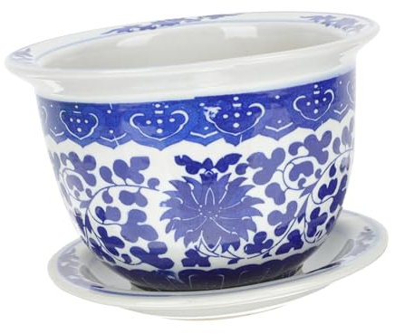 OFFSCH Contenitore Per Piante Fioriera in Ceramica Vaso Per Esposizione Di Fiori Vassoio