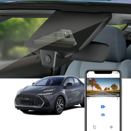 Fitcamx Dashcam 4K Kompatibel mit Toyota C-HR 2024 2025 2026, OEM Autokamera 2160P UHD Video, WiFi & APP, G-Sensor, Loop-Aufnahm, Night Vision, WDR Dash Camera Auto, Plug & Play, mit 64GB Karte