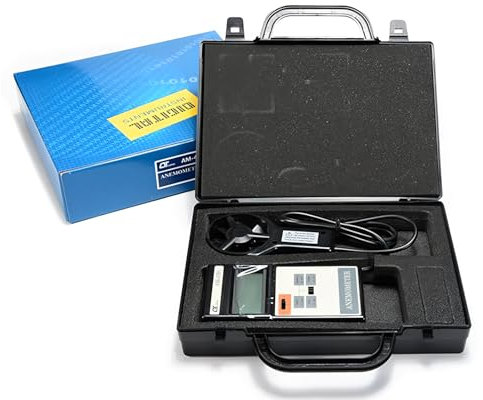 i-POOK DIGITAL ANEMOMETER AM-4204 with Temp. Measurement 0 to 50℃ RS232 interface Portable Vane Anemometer air velocity Wind Speed Meter 0.2 to 20.0 m/s Resolution: 0.1 m/s made in Taiwan