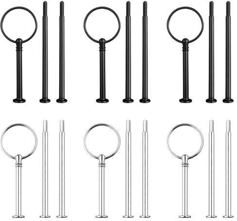 6 st Cake Stand, står för tårta brickor, fruktbrickor, 3 nivåer för bröllopstårtor, hållare för kakbrickor, för tårtor, muffins, muffins och frukt (tallrik ingår inte)