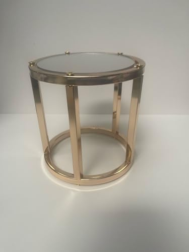 H Homedelight1234 Round Metal Cake Raisers, Gold, Wedding Cake Separators, Decorative Display Stand (15cm D x 15 cm H / 5.9” D x 5.9” cm H)