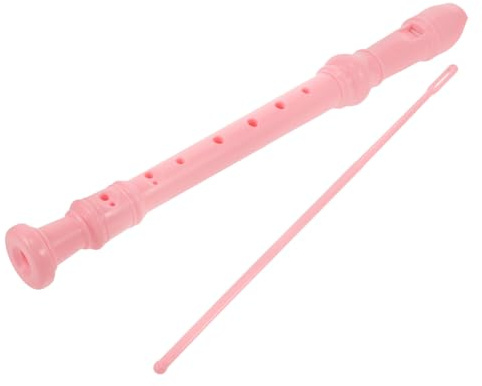Sopranblockflöte 8-loch Satz für Anfänger aus PVC mit Reinigungsstab | Rosa, Leichte Bauweise, Sanfter Klang, für Jugendliche und Erwachsene, 1 Satz mit Pflegezubehör