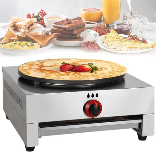 Máquina Para Hacer Crepes De 15,7 Pulgadas, Máquina Para Hacer Crepes Comercial, Plancha Para Crepes De Acero Inoxidable Antiadherente, Máquina Para Hacer Panqueques