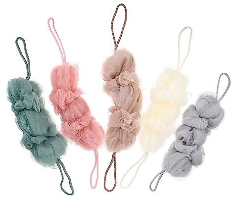 Toallas de Baño de Tiras Largas 5 Piezas Pe Thinnet | Diseño de Flores, Uso Adulto, Textura Agradable y Cómoda, Formato Ligero para Viaje y Obsequio Color Aleatorio