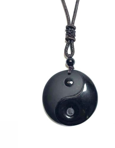 Tingyilan Schwarzer Obsidian, Taoismus, Neunstellige Wahrheitsreinigung, Yin - und Yang-Halskette, Anhänger,Style a