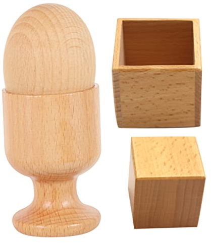 Toddmomy 2 Juegos Juguete Montessori de Coordinación Mano para Huevera y Huevo de Madera Caja de Bloques de Habilidades Sensoriales y Infantil