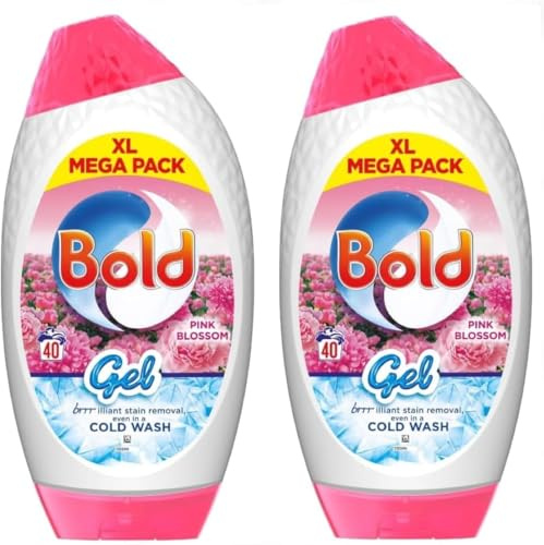 Bold Washing Liquid Gel 80 Washes, 2X 1.320L, Pink Blossom