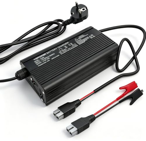 YZPOWER LifePO4 - Caricabatteria da 14,6 V, 20 A, per batterie al litio da 12,8 V, batteria al litio da 12,8 V, per camper, barche, moto, trolling