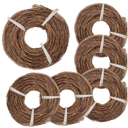 15 Feet Grapevine Garland DIY Crafts Natural Grapevine Twig Vines, 6 PCS Vines Garland Wreaths for Wedding Christmas House Holiday Door Vase Wall Decor