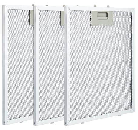 OMIGA Filtro Campana Extractora 3 Piezas 320 x 260mm Rejilla Campana Extractora Filtro Aluminio Campana para Muchas Marcas Líderes de Campanas Extractoras