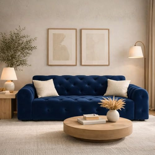 Imebel Sofa 3 Sitzer Candi 230x107 cm - Chesterfield Sofas & Couches - Modern und Elegant Couch für Wohnzimmer, Heimkino, Gästezimmer, Büro - Groß und Komfortabel im Retro Stil