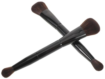 Ipetboom Pinceaux de Maquillage pour Visage Double Embout 2 Pièces Fibres Ultra-douces Applicateurs Blush Poudre Contouring Highlighter Professionnels Usage Quotidien