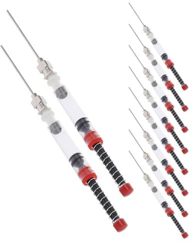 KAJNBN 10 Pezzi Ago per Ricarica Inchiostro Penna Stilografica in Acciaio Punta Rigida, Convertitore a Molla Portatile per Riempitivo Inchiostro, Accessori per Calligrafia e Uso
