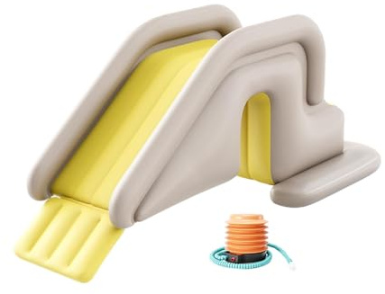 BLWOTMOR Aufblasbare Rutsche Wasserrutsche Kinder Spielplatzrutsche Climber Slide Aus PVC mit Verbreitertem Und Verlängertem BAU Leichte Montage für Spielplatz, GRAU
