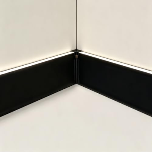 battiscopa Battiscopa Led Canale In Alluminio, 0,8 1 1,5 2 2,5 M Base Bianca Modanatura Pavimento Trim Con Kit Di Installazione, Battiscopa(2 m/7 ft)