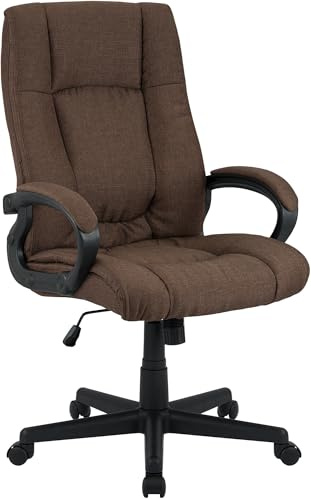 CLP Chaise de Bureau Ergonomique avec roulettes et réglage en Hauteur, Chaise de Direction réglable en Hauteur, Chaise pivotante Sparta, Couleur:Marron