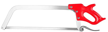 Royal Catering Fleischerknochensäge RCFS-2 (Klingenlänge 46 cm, Klinge aus Edelstahl, Dicke: 0,7 mm, Rahmen aus Aluminium, Hebel im Lieferumfang enthalten)