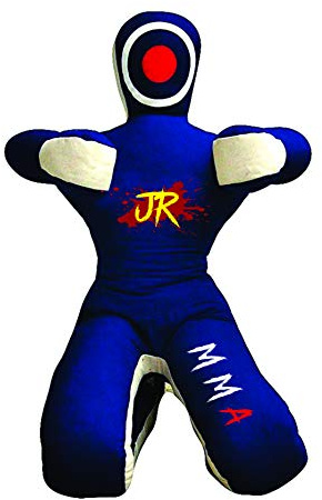 MMA Practice Dummy (Sitting Position) for Boxing, Fighting, Throwing, Grappling, Karate, jiu-Jitsu, Wrestling Training - UNFILLED (70, Blue Canvas)