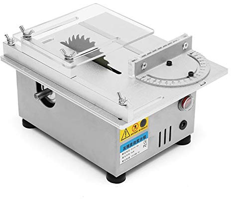 Mini Scie Circulaire À Table Lame Relevable Multifonctionnelle Scie Sur Table Bureau De Coupe De Pour L'artisanat De Modèle En Bois Fait À La Main De Bricolage, Métal (Argent)