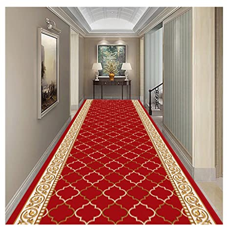 Teppiche Läufer Einfacher roter Teppichläufer-Teppich, bequemer Rutschfester Korridor-Lange Fußmatten, kann bei Willen geschnitten Werden (Size : 80x800cm)