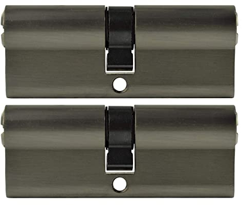 LÖWEN 70 mm 2x Zylinderschloss 35/35 Doppelzylinder gleichschließend Massive Schließzylinder inkl. 10 Wendeschlüssel A:35 B:35 - 2 er Set (70 mm 35/35, Profilzylinder 2 er Set gleichschließend)