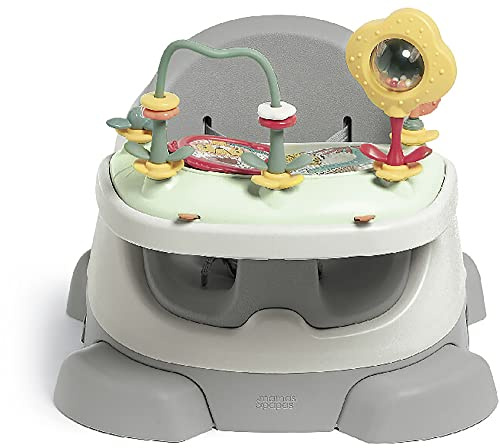 Mamas & Papas Baby Bug Booster Seat for Dining, Detachable Tray, Harness, Adjustable Seat and Non-Slip Feet, Pebble Grey
