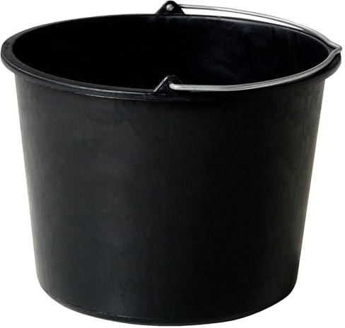 BigDean 2 Baueimer 20l Mörteleimer Eimer mit Henkel mit Literskala | für Baustelle & Garten & Küche, Stabiler Wasserkübel, Betoneimer mit Skala, Wassereimer, Blauer Engel, Made in Germany