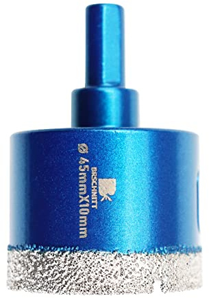 Dry Diamond Core Drill Bit Set,BRSCHNITT 45mm Diamond Hole Saw Core Drill Bit with Triangle Shank for Porcelain Tile Ceramic Stone Granite Marble