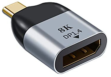 Bolwins C08S USB C a DisplayPort 1.4 adaptador 8K @60Hz, compatible con MacBook Pro, MacBook Air, iPad Pro, XPS 15/13, Spectre, Surface y más