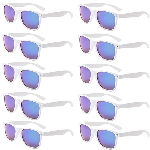 FSMILING Nerd Bunt Party Sonnenbrille Set Für Damen Herren Lustige Retro Neon Sonnenbrille Party Brille Set Für Karneval/fasching