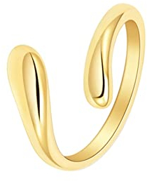 AMDXD Eheringe Vintage 5MM, Edelstahl Ringe Klassiker Offen, Gold Ring Damen Vintage Damenring Gr.62 (19.7)