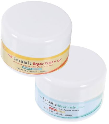 HOMSFOU Kit de Réparation pour Carrelage et Porcelaine Inodore, Forte Adhérence, Peinture Spéciale Blanche pour Bain, Évier et Marbre, 1 Kit Polyvalent de Rénovation Solide
