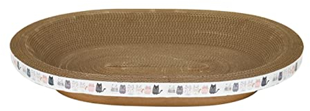 Kratzpappe für Katzen Katzenkratzbrettstreu integriertes verschleißfestes Katzenklauenbrett Kratzfeste Katzenschüssel Katzenbecken Katzenstreu rundes Katzenzubehör Katzenspielzeug (Size : S)