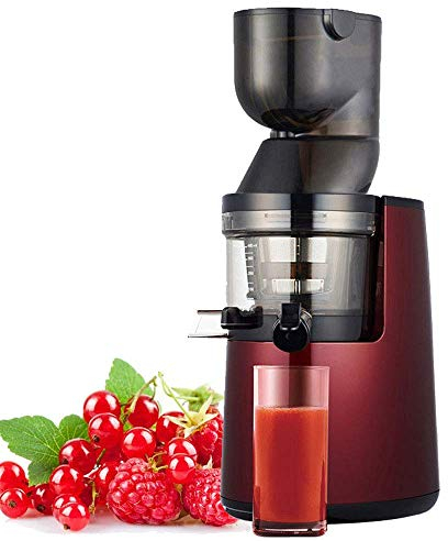 CRBUDY Máquinas exprimidoras, Extractor de exprimidor de masticación Lenta, exprimidor de Prensa en frío de Boca Grande con Motor silencioso/función inversa para Frutas, Verduras, Hacer j