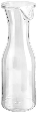 HOMESHOPA Plastic Carafe with Lid, 40oz Clear Unbreakable 1100ml Water Pitcher for Iced Tea, Powdered Juice, Cold Beverages, Mimosa Bar, Wine, Dishwasher Safe Reusable Beverage Containers