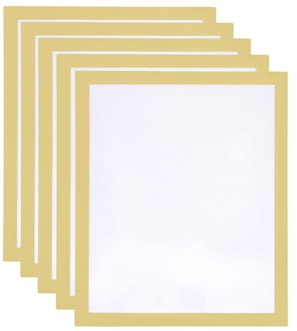 QUARKZMAN 5 Stück A4 Magnetrahmen, Info-Rahmen Selbstklebend Aufklappbarer Magnetrahmen mit Magnetverschluss, Bilderrahmen für Dokumente, Poster, Hinweise,Gold (31.5 x 25cm)