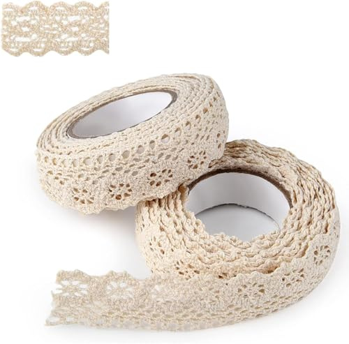 5 Meter Schleifenband Spitze Band Bordüre, Spitzenband im Vintage-Stil, Spitze Geschenkband,Vintage Lace Ribbon Trim für Nähen Handwerk Hochzeit Deko Scrapbooking Geschenkbox, Beige