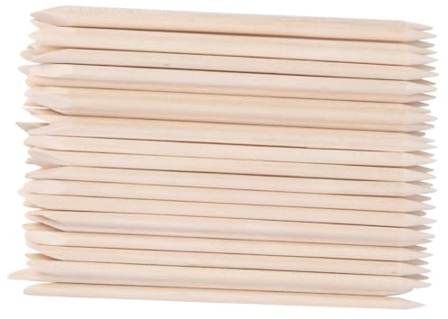 DRESSOOS 50pezzi Bastoncini Arancio in Legno Per Cuticole Nail Art Rimozione Sicura Di Morta Pulizia Unghie Strumenti Manicure Leggeri e Portatili Per Uso Professionale e Domestico