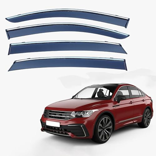 Fenster Windabweiser für VW TIGUAN X MK2 2020+, Zubehör Regenabweiser Abweiser Deflektoren Regenschutz Regenabweiser Autofenster