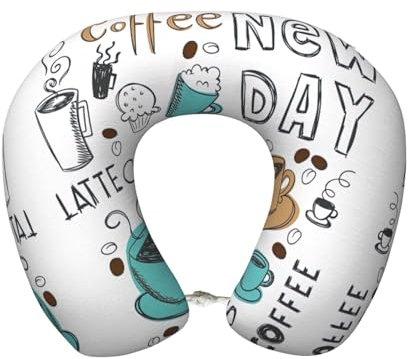 Leckerer Kaffee-Druck, personalisiertes Reisekissen aus Memory-Schaum, geeignet zum Schlafen in mehreren Szenarien